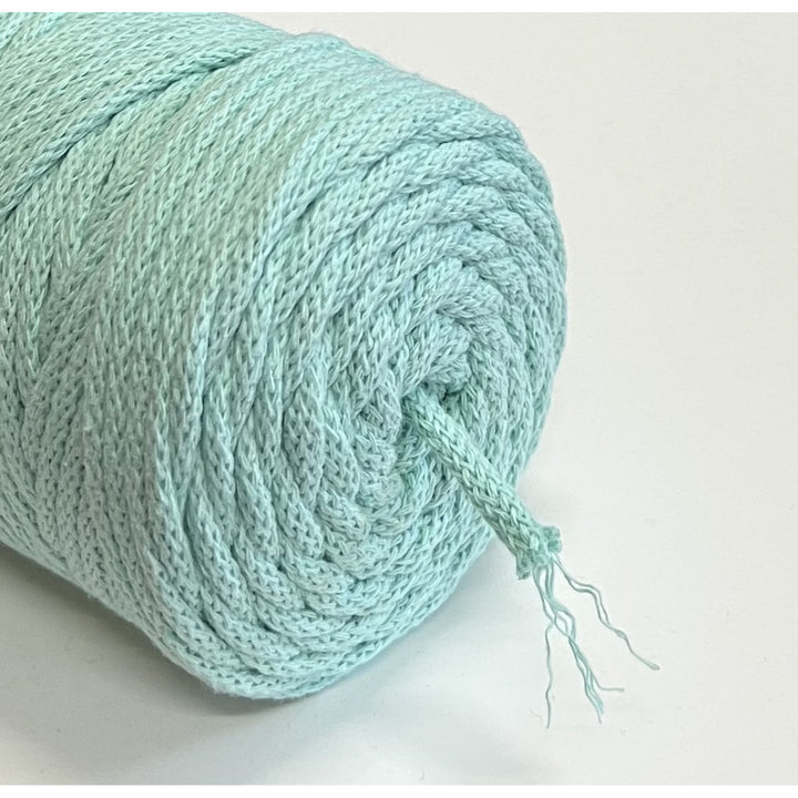 ColiNea, cordoncino in cotone con anima in cotone, intrecciato, 3mm, 100m, celadon