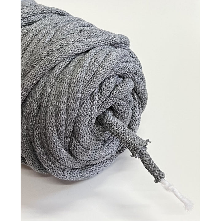 WAS, cordino in cotone con anima in poliestere, intrecciato, 9 mm, 50 m, grigio scuro