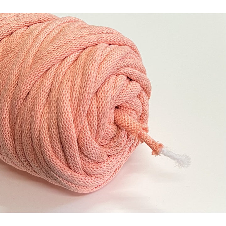 WAS, cordino in cotone con anima in poliestere, intrecciato, 9 mm, 50 m, salmone