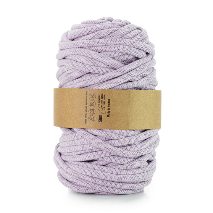 WAS, cordino in cotone con anima in poliestere, intrecciato, 9 mm, 50 m, lilla