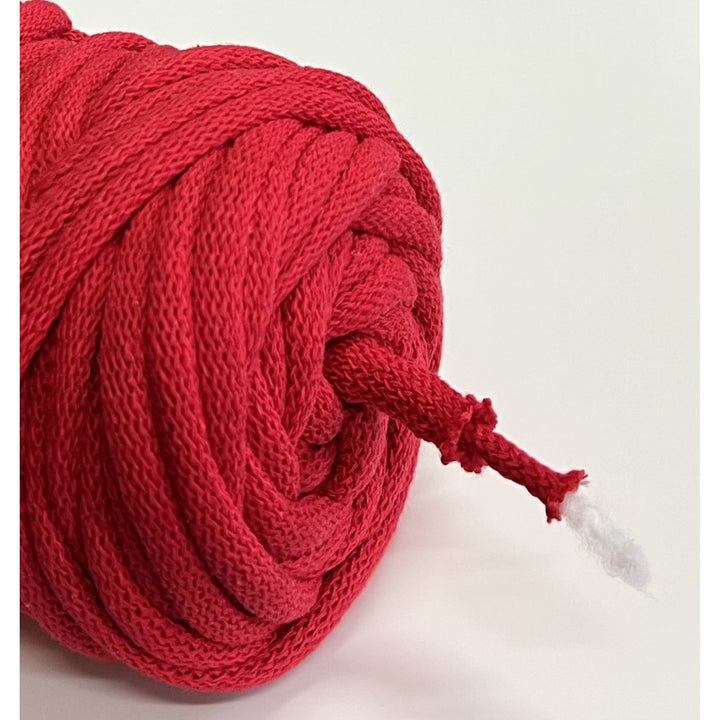 WAS, cordino in cotone con anima in poliestere, intrecciato, 9 mm, 50 m, rosso