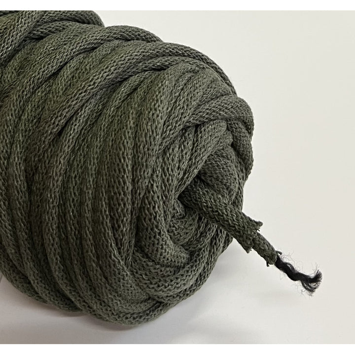 WAS, cordino in cotone con anima in poliestere, intrecciato, 9 mm, 50 m, kaki