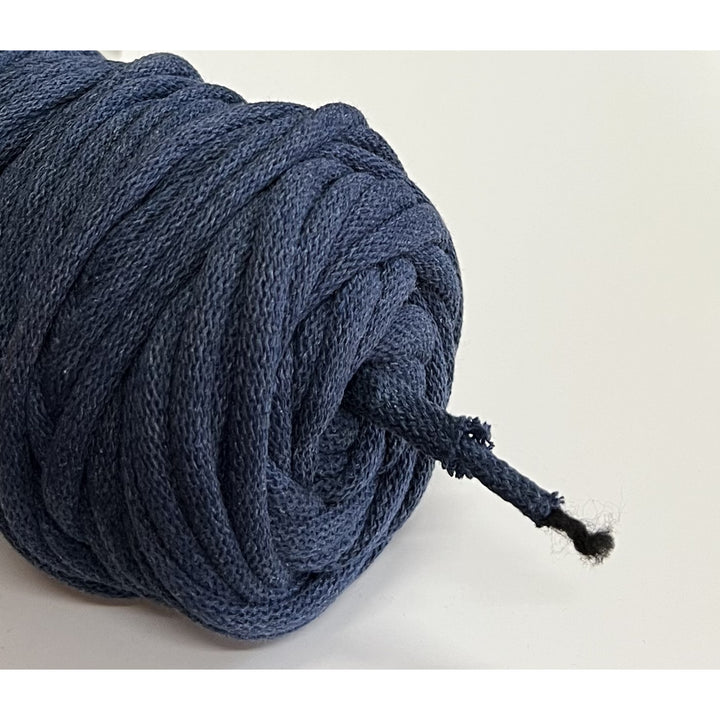 WAS, cordino in cotone con anima in poliestere, intrecciato, 9 mm, 50 m, denim chiaro