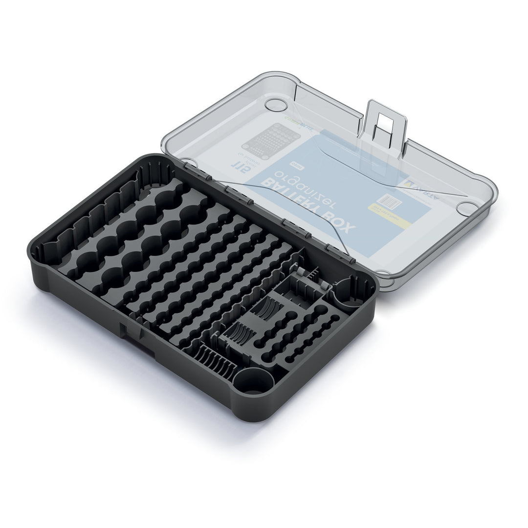 Organizzatore per batterie GreenBlue, coperchio trasparente, 115 spazi, Varta Box GB189