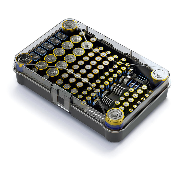 Organizzatore per batterie GreenBlue, coperchio trasparente, 115 spazi, Varta Box GB189