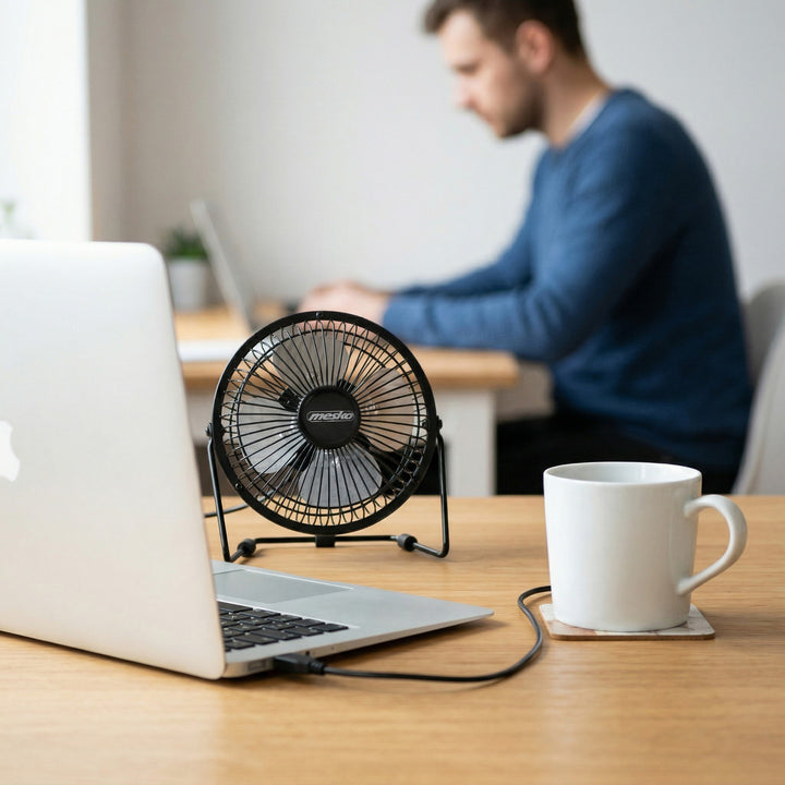 Ventilatore da scrivania Mesko, diametro 15 cm, alimentazione USB, oscillazione verticale, MS 7322