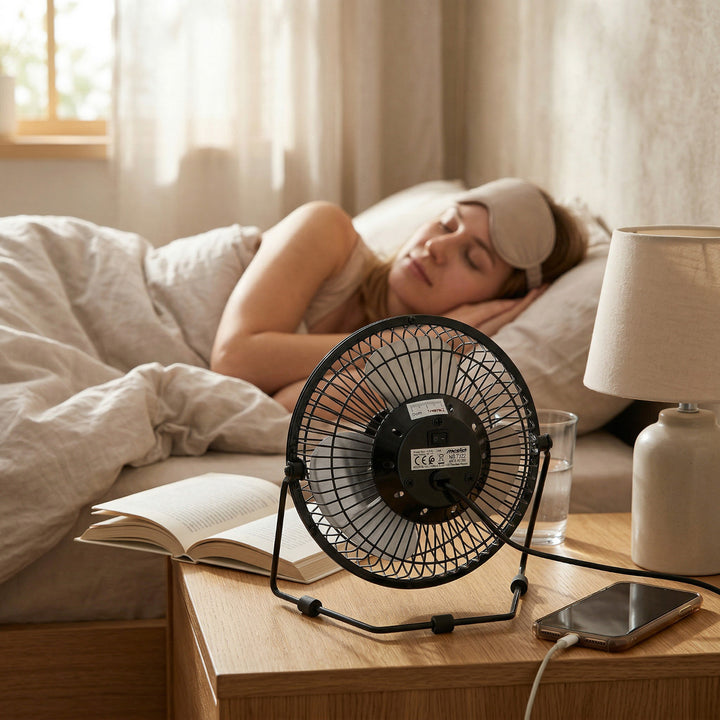 Ventilatore da scrivania Mesko, diametro 15 cm, alimentazione USB, oscillazione verticale, MS 7322