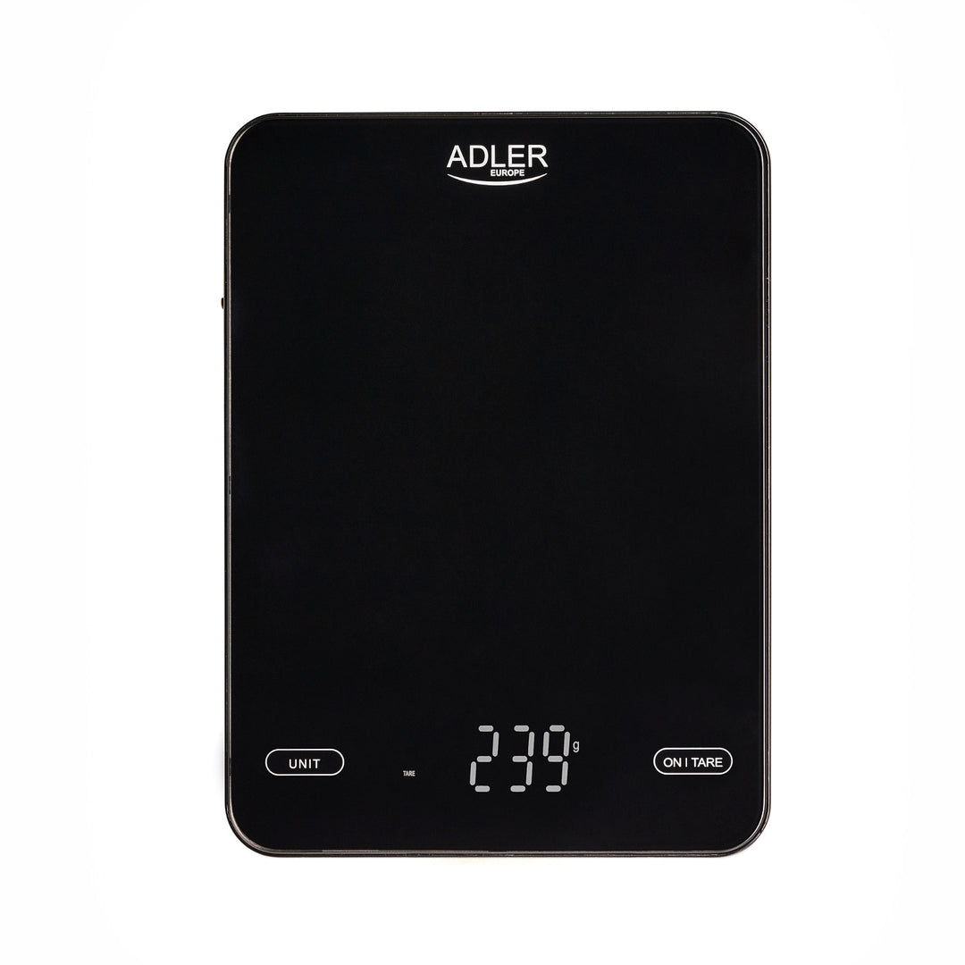 Bilancia da cucina, Adler, nera 10 kg ricaricabile tramite USB, AD 3177