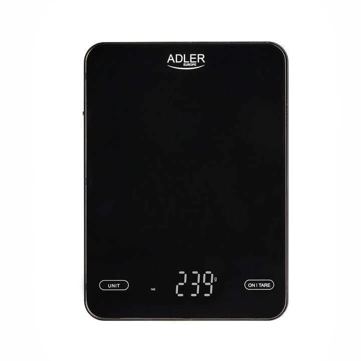 Bilancia da cucina, Adler, nera 10 kg ricaricabile tramite USB, AD 3177