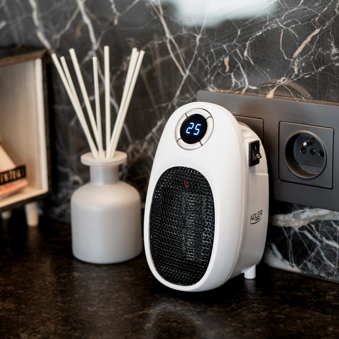 Termoventilatore Adler, timer, 2 livelli, max 1500W, bianco, AD 7749