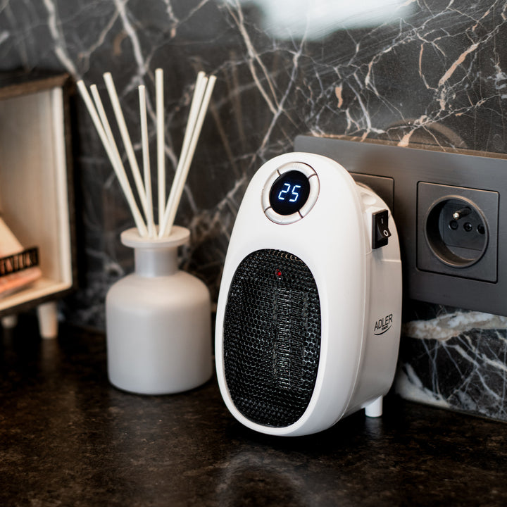 Termoventilatore Adler, timer, 2 livelli, max 1500W, bianco, AD 7749