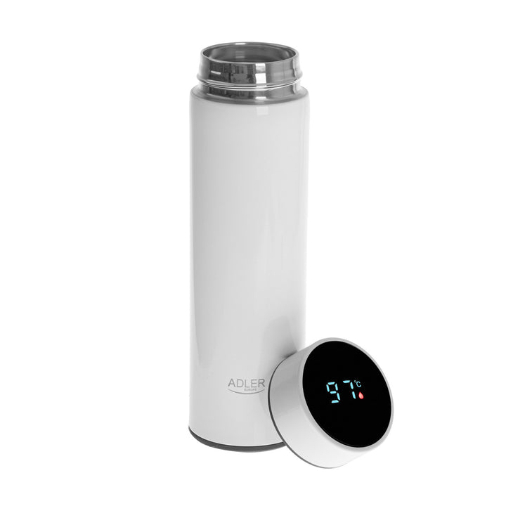 Thermos Adler, display touchscreen LED, capacità 473 ml, colore bianco, AD 4506