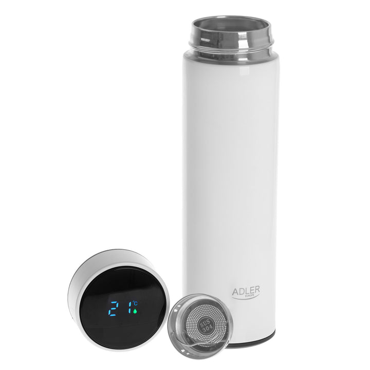 Thermos Adler, display touchscreen LED, capacità 473 ml, colore bianco, AD 4506