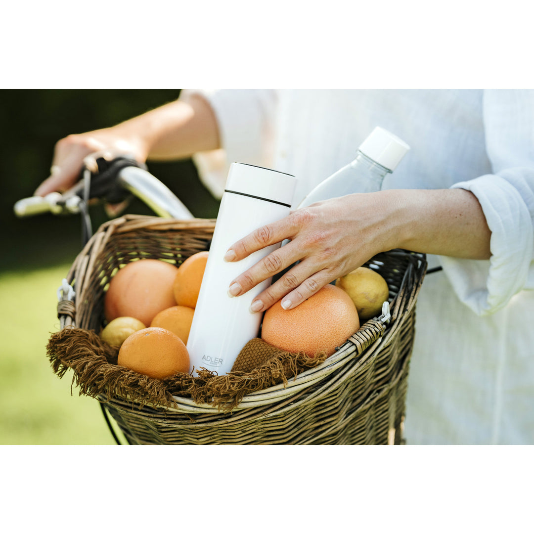 Thermos Adler, display touchscreen LED, capacità 473 ml, colore bianco, AD 4506