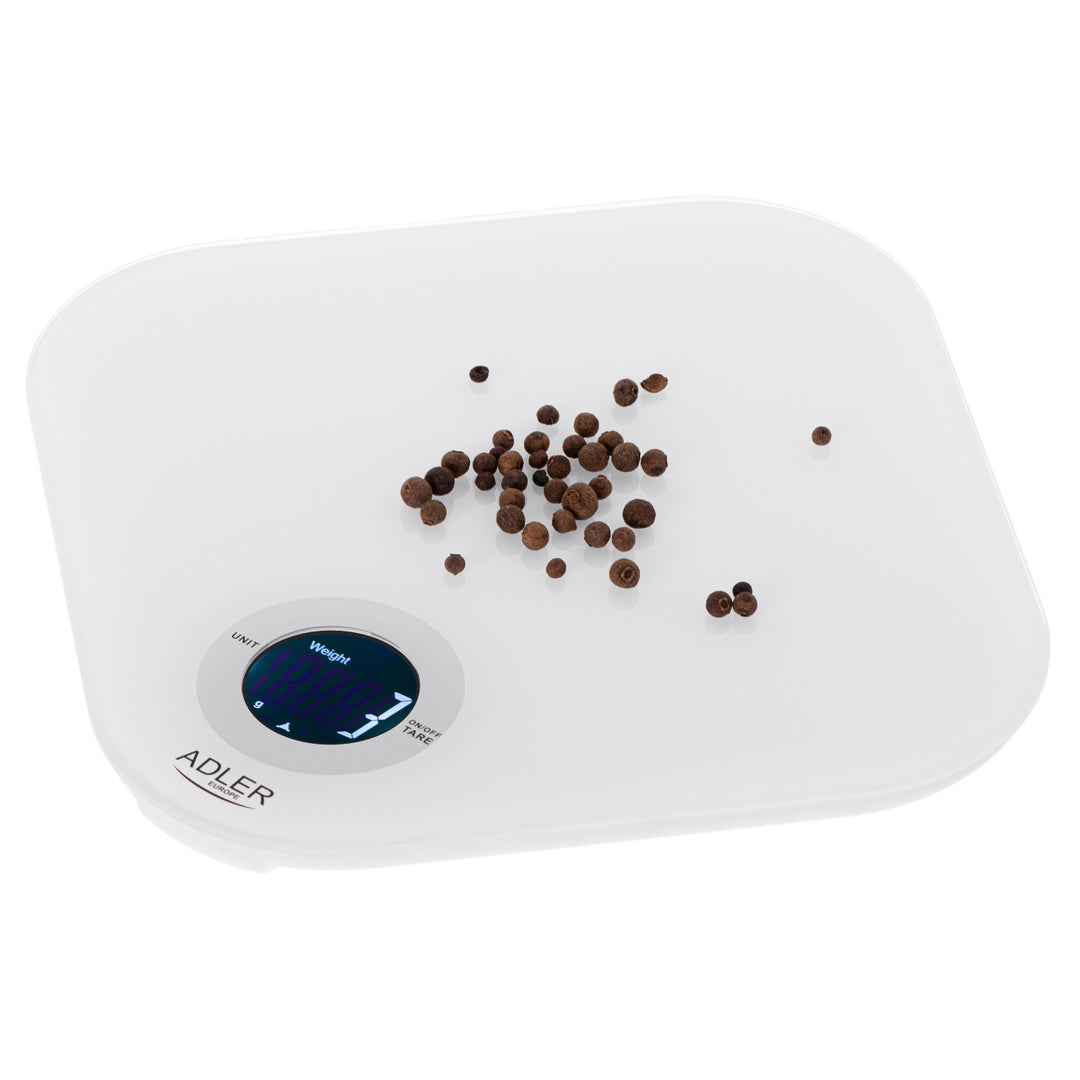 Bilancia da cucina Adler, vetro temperato, display LCD, fino a 10 kg, AD 3180