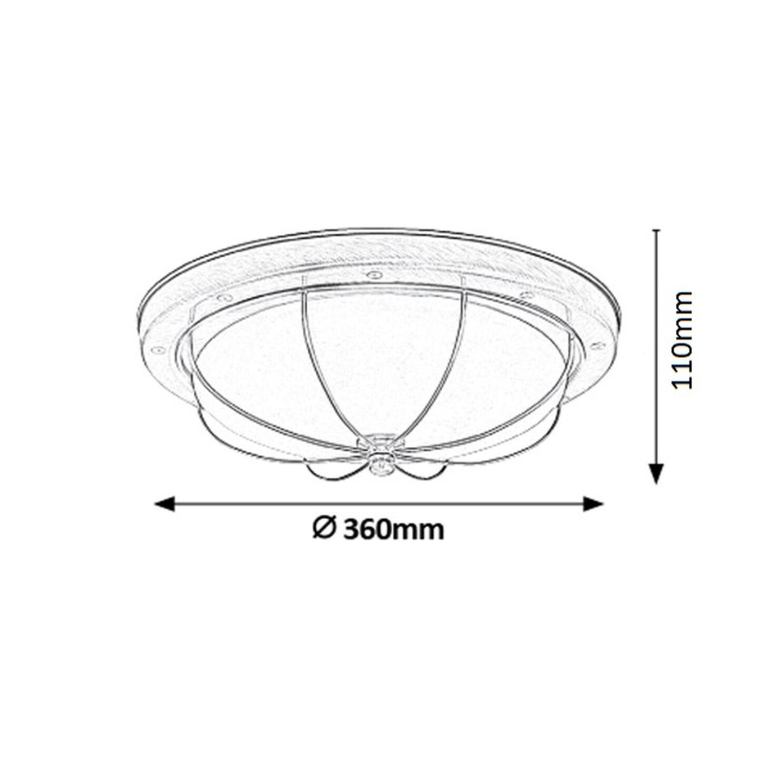 Lampada da soffitto Rabalux, 2xE27, marrone, diametro 36 cm, Sudan