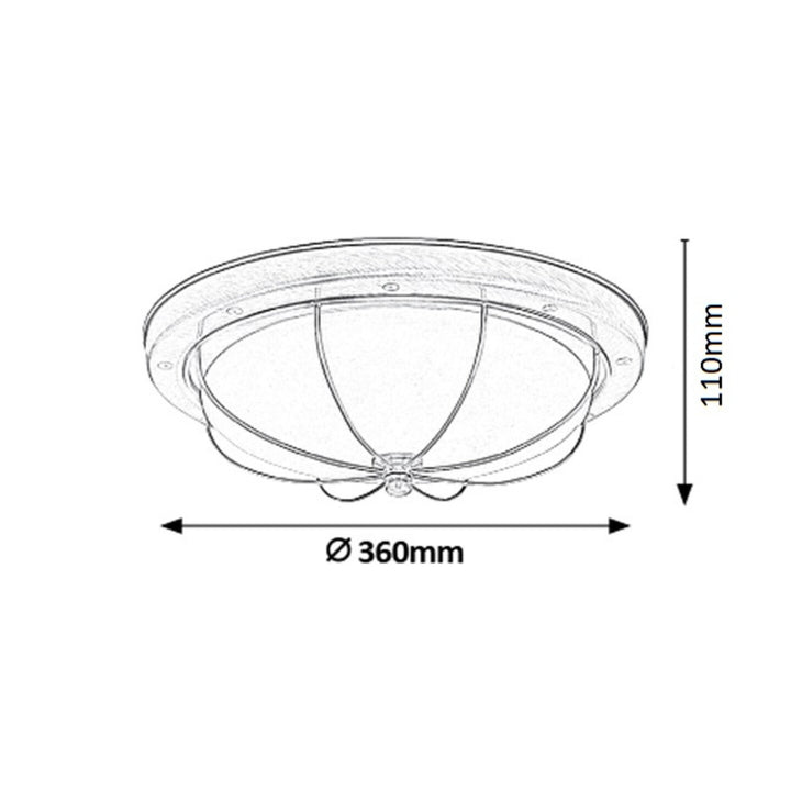 Lampada da soffitto Rabalux, 2xE27, marrone, diametro 36 cm, Sudan