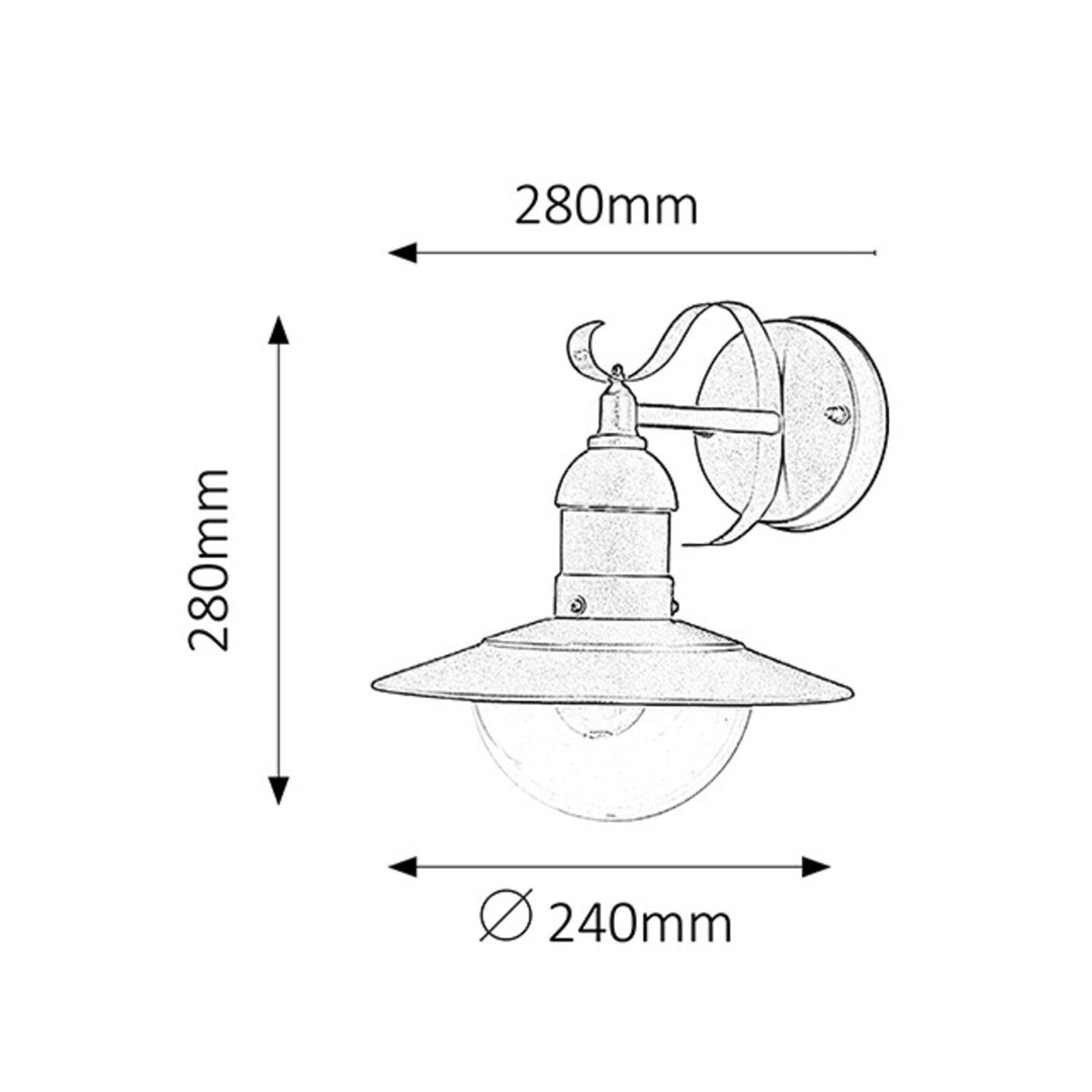 Lampada da parete Rabalux, per esterni, IP44, E27, max 60W, verde, Oslo