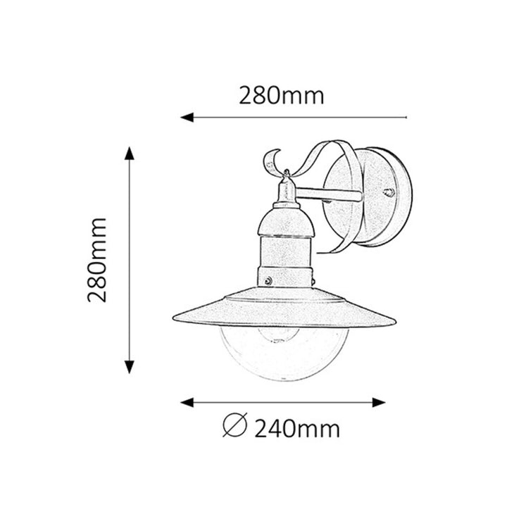 Lampada da parete Rabalux, per esterni, IP44, E27, max 60W, verde, Oslo