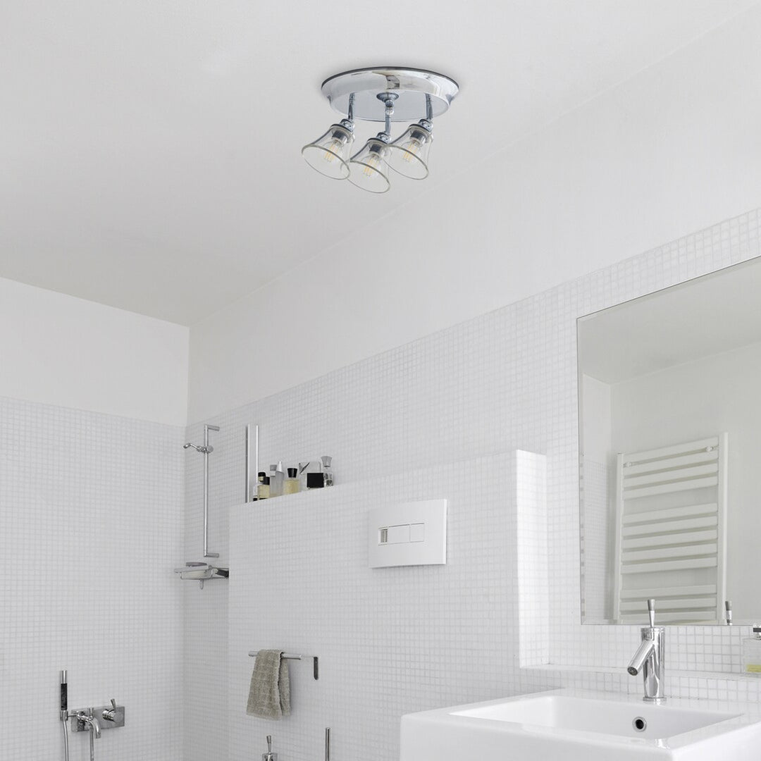 Lampada da soffitto Rabalux, bagno, IP44, 3 prese E14, max 40W, cromo, Antoine