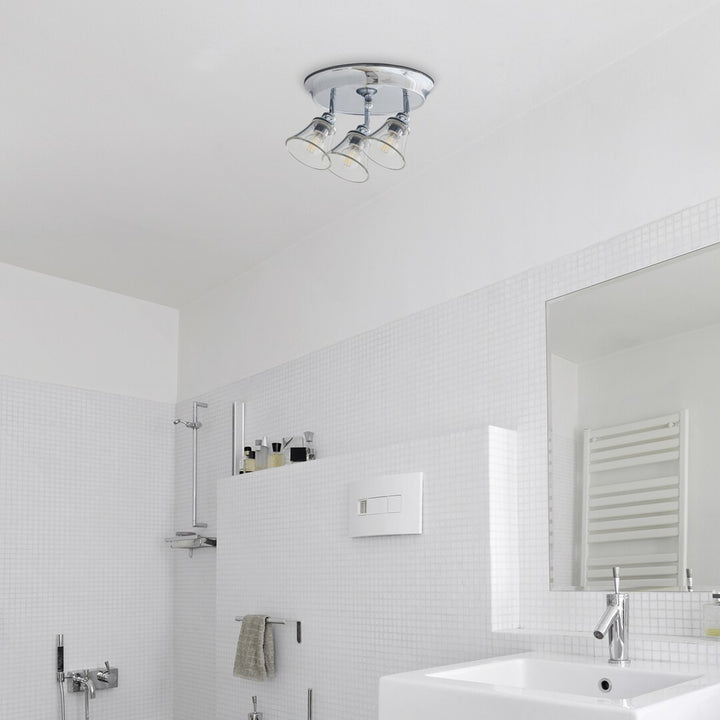 Lampada da soffitto Rabalux, bagno, IP44, 3 prese E14, max 40W, cromo, Antoine