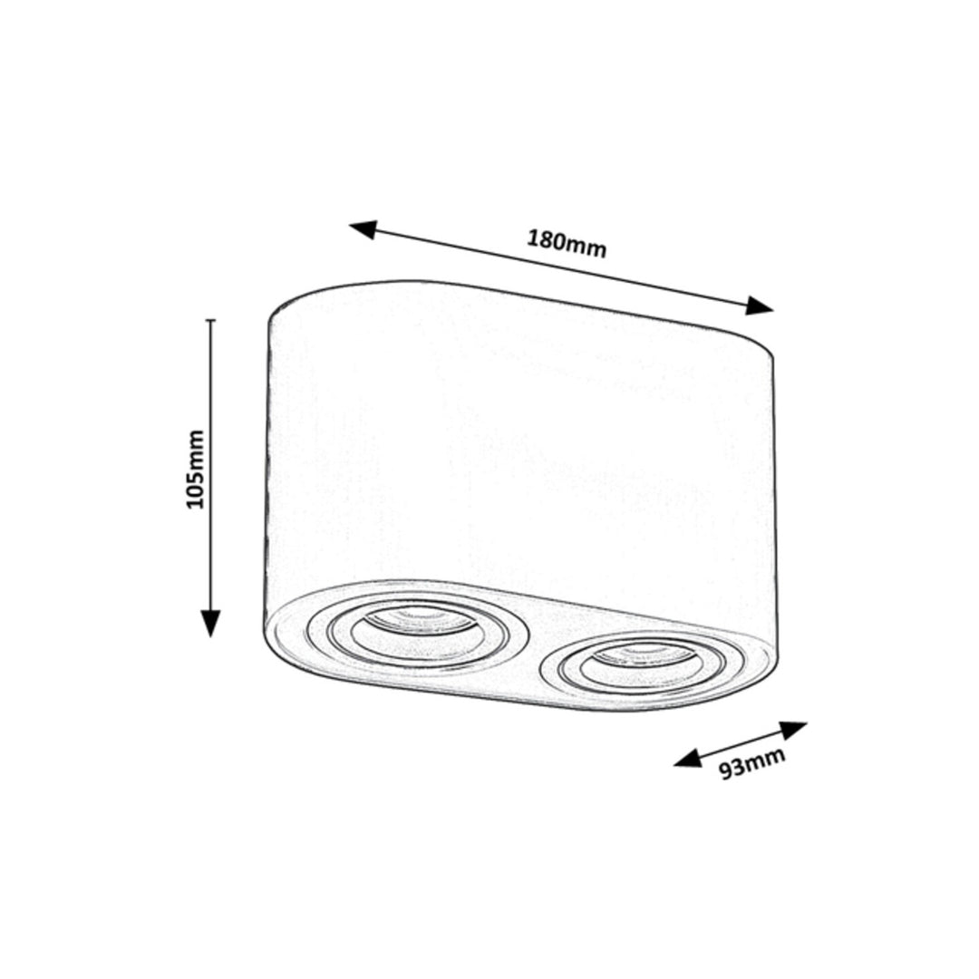 Lampada da soffitto Rabalux, 2x attacco GU10, max 42W, nero, Kobald