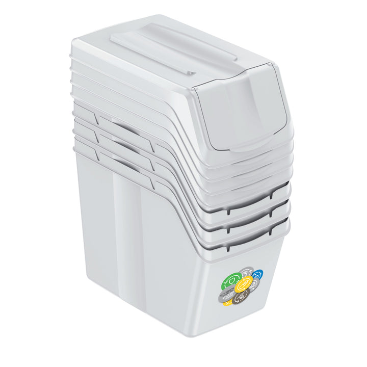 Set di contenitori per la raccolta differenziata 4x20L, cenere,  ISWB20S4