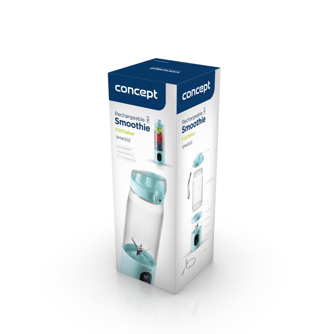 Frullatore personale Concept, 600 ml, ricaricabile agli ioni di litio, blu, FitMaker SM4002