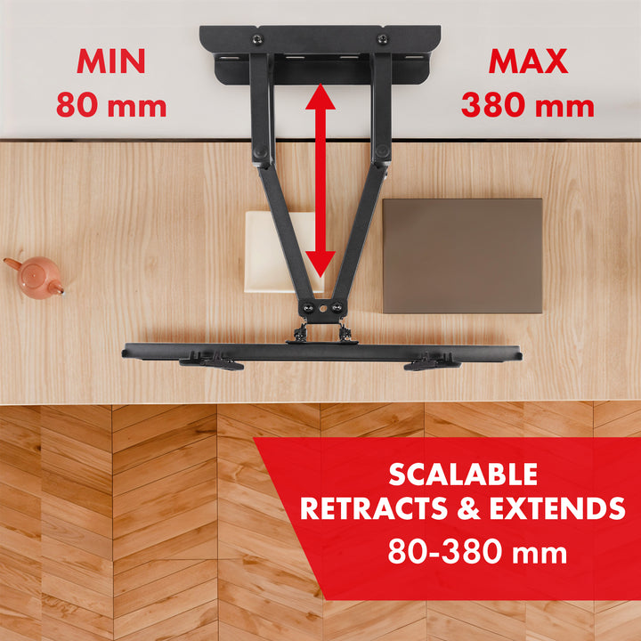 Supporto TV Maclean, max VESA 400x400, 32-75", 50 kg, regolazione angolo orizzontale e verticale, profilo 80-380 mm, nero, MC-788