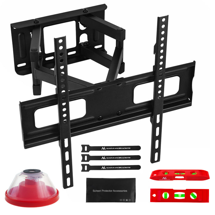 Supporto TV Maclean, max VESA 400x400, 32-75", 50 kg, regolazione angolo orizzontale e verticale, profilo 80-380 mm, nero, MC-788