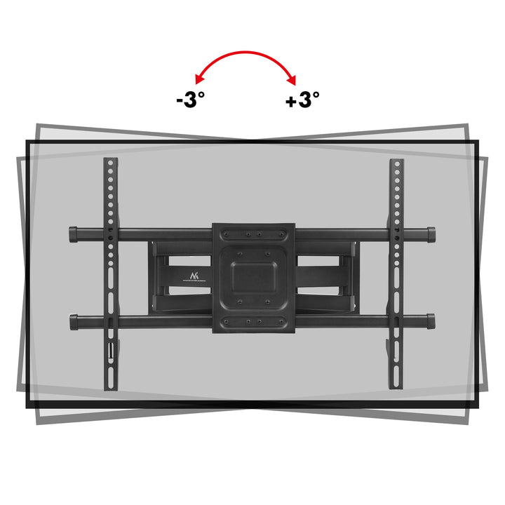 Supporto TV Maclean, VESA max 600x400, 32-85", 60 kg, regolazione angolo orizzontale e verticale, profilo 65-390 mm, nero, MC-789