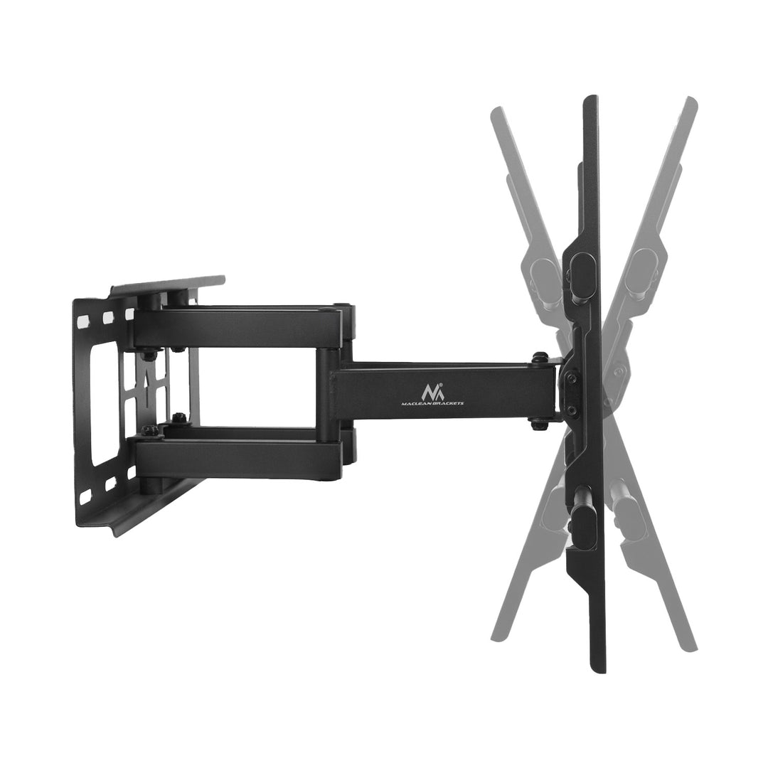 Supporto TV Maclean, VESA max 600x400, 32-85", 60 kg, regolazione angolo orizzontale e verticale, profilo 65-390 mm, nero, MC-789
