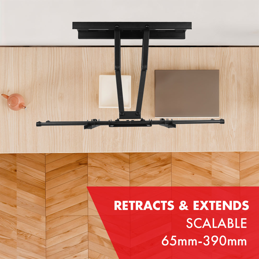 Supporto TV Maclean, VESA max 600x400, 32-85", 60 kg, regolazione angolo orizzontale e verticale, profilo 65-390 mm, nero, MC-789