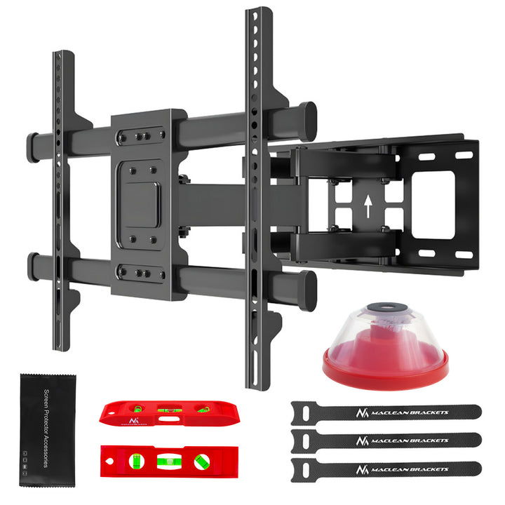 Supporto TV Maclean, VESA max 600x400, 32-85", 60 kg, regolazione angolo orizzontale e verticale, profilo 65-390 mm, nero, MC-789