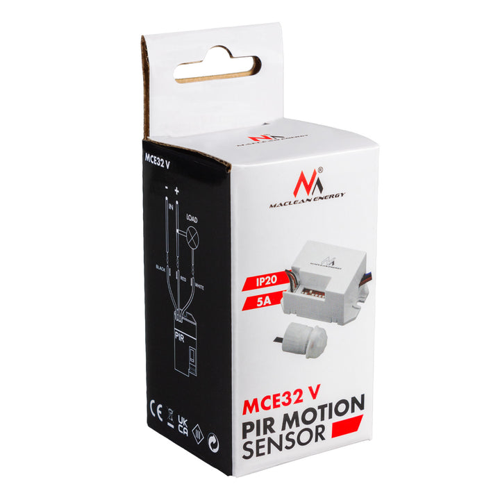 Rilevatore di movimento PIR Maclean, con sensore esterno, 12-24V DC, 360°, MCE32 V