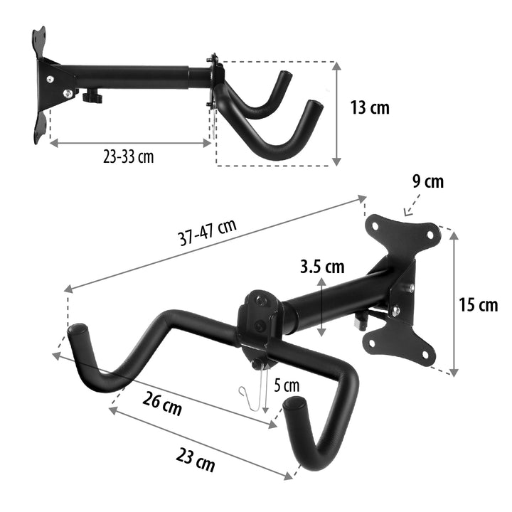 Supporto a parete per bicicletta Maclean, orizzontale, acciaio, carico massimo 30 kg, MC-484