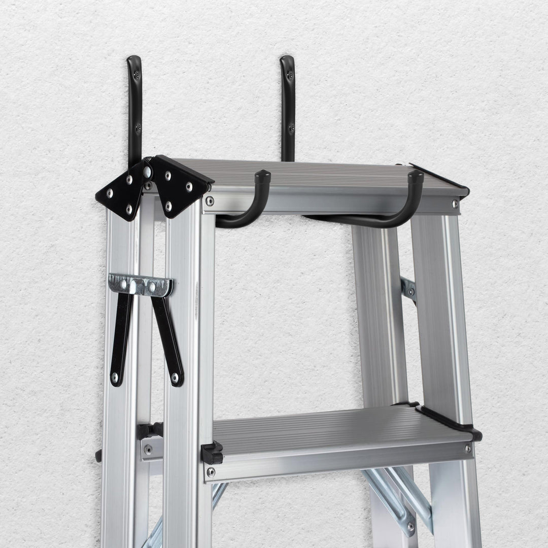 Set di 2 staffe da parete Maclean, per pneumatici, ruote, scale, biciclette, acciaio, carico massimo 22 kg/staffa, MC-487