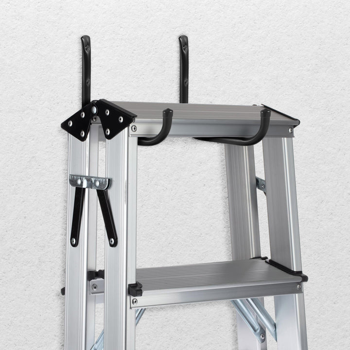 Set di 2 staffe da parete Maclean, per pneumatici, ruote, scale, biciclette, acciaio, carico massimo 22 kg/staffa, MC-487