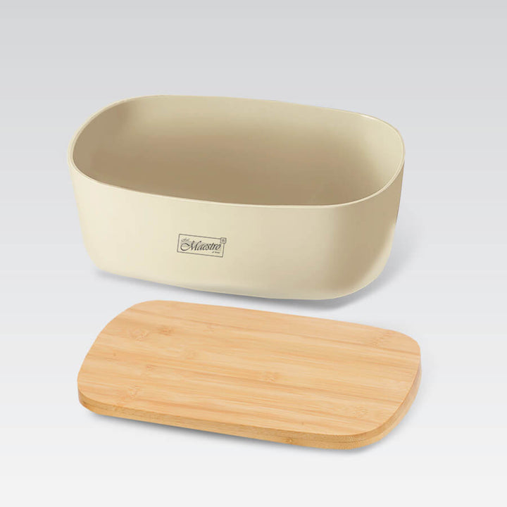 Maestro, Portapane con coperchio in bambù, 35 x 24 x 12 cm, MR-1776-IVORY