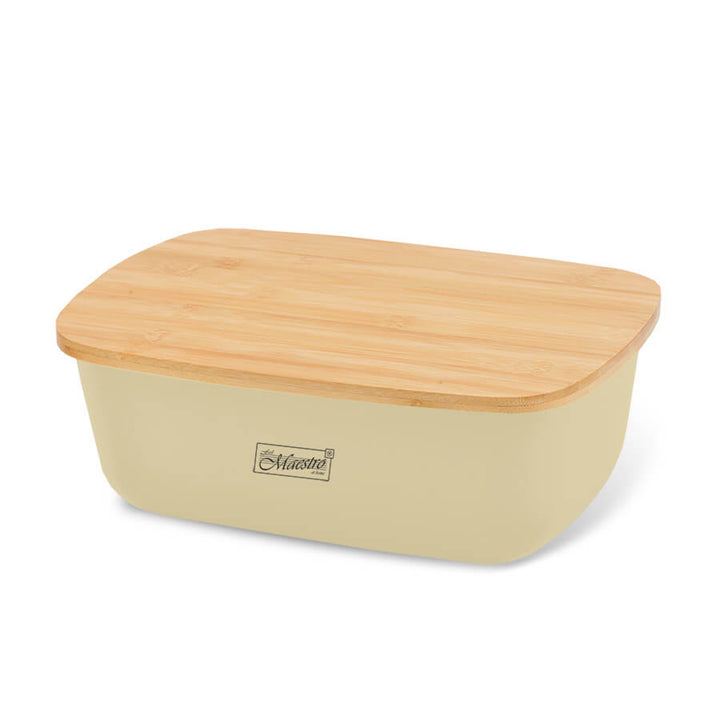 Maestro, Portapane con coperchio in bambù, 35 x 24 x 12 cm, MR-1776-IVORY