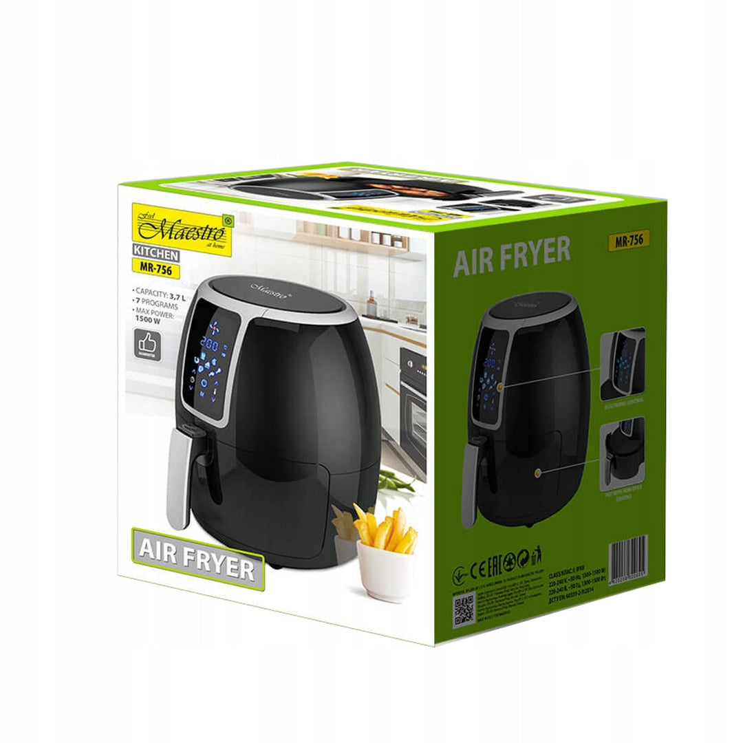 Friggitrice Maestro senza olio, 1500W, 3,7L, nero, MR-756