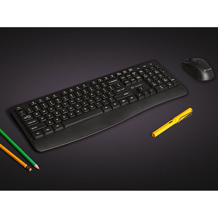 Set tastiera + mouse Tracer, senza fili, sensore ottico, tastiera a membrana, BARTIX II RF NANO