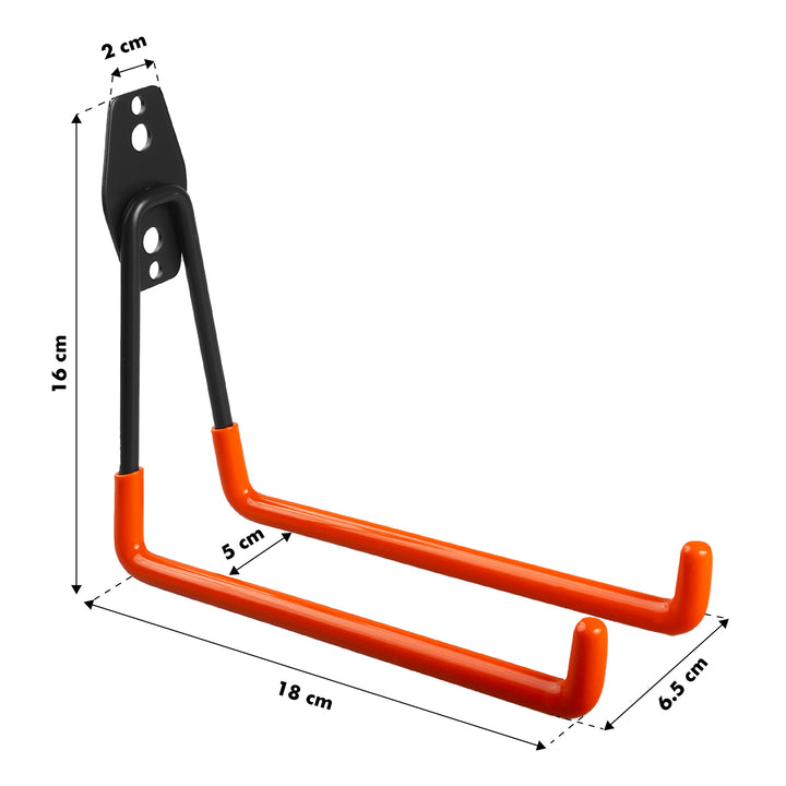 Supporto da parete per garage Maclean, per pneumatici, attrezzi da giardino, scala, tubi, bicicletta, carico massimo 25 kg, MC-444, 2 pz.