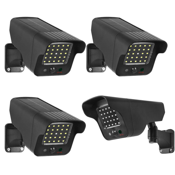 Telecamera solare fittizia, LED lampeggiante, sensore di movimento, illuminazione a LED, adesivo gratuito, SOL1803S, 4 pezzi