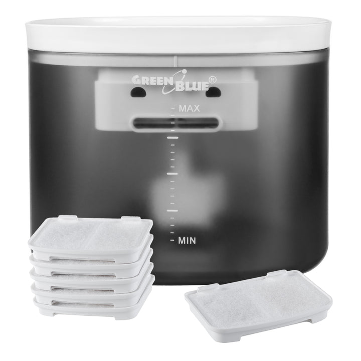 GreenBlue distributore automatico di acqua / abbeveratoio per animali domestici, 3L, USB 5V1A, GB392 + 6 filtri di ricambio GB394