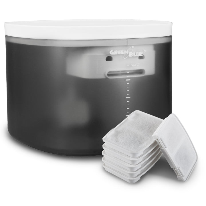 GreenBlue distributore automatico di acqua / abbeveratoio per animali domestici, 3L, USB 5V1A, GB392 + 6 filtri di ricambio GB394