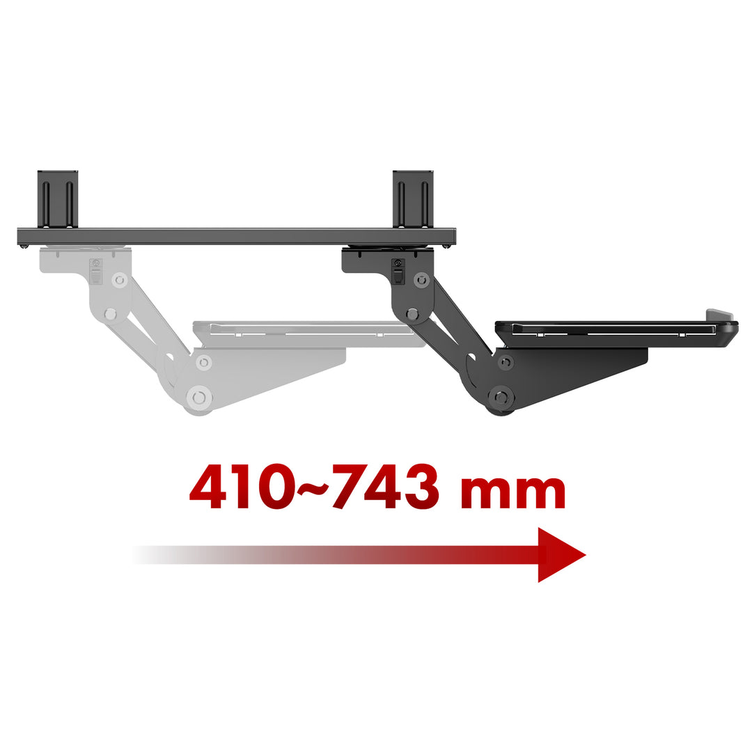Supporto per tastiera sotto la scrivania Maclean, regolabile, max. 5 kg, nero. 5 kg, nero, MC-156 B