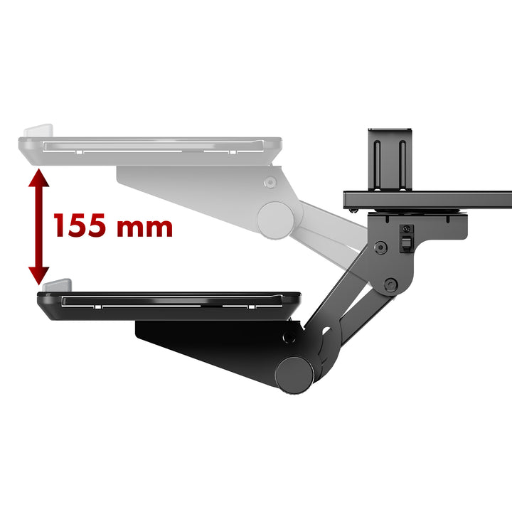 Supporto per tastiera sotto la scrivania Maclean, regolabile, max. 5 kg, nero. 5 kg, nero, MC-156 B