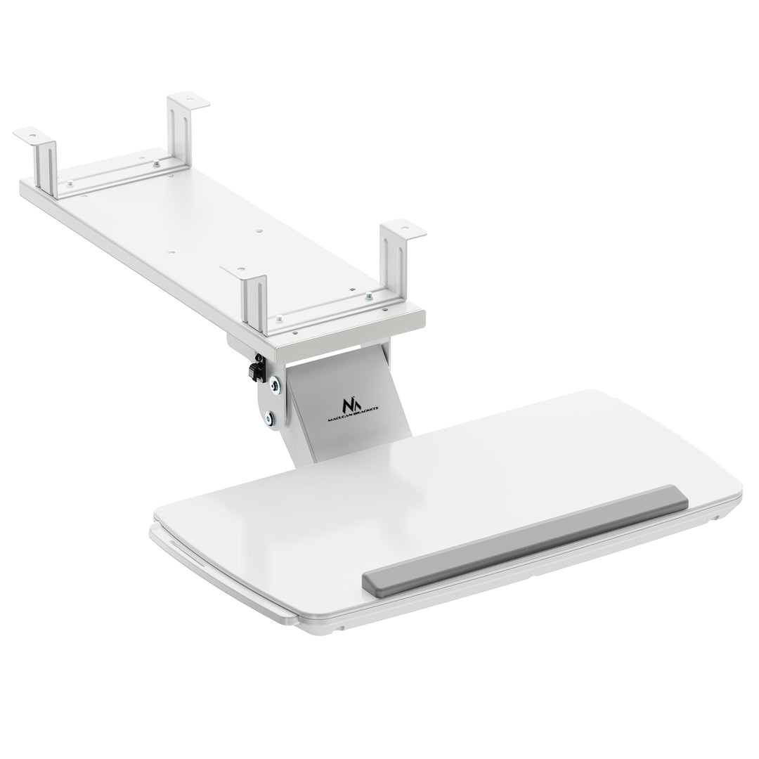 Supporto per tastiera sotto la scrivania Maclean, regolabile, max. 5 kg, bianco, MC56 W. 5 kg, bianco, MC-156 W