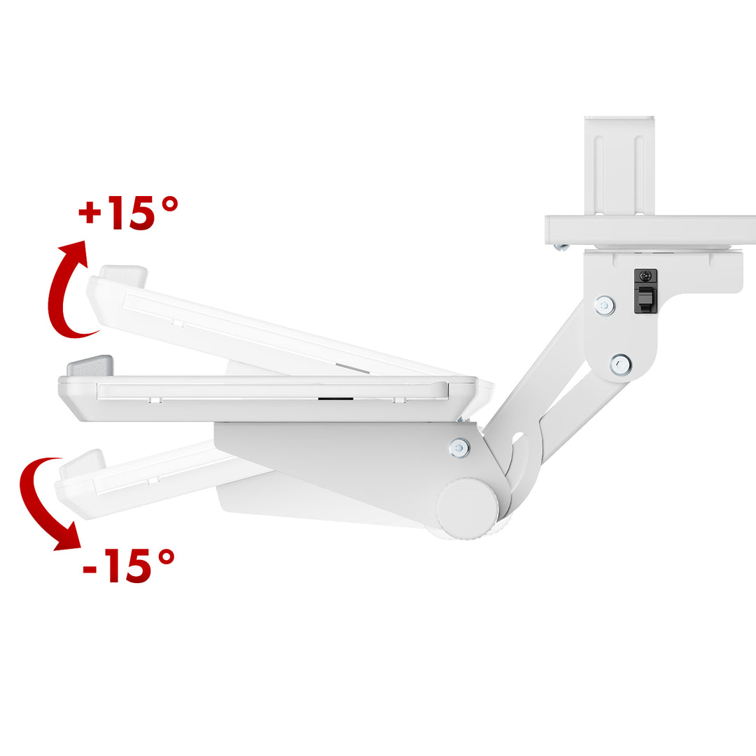 Supporto per tastiera sotto la scrivania Maclean, regolabile, max. 5 kg, bianco, MC56 W. 5 kg, bianco, MC-156 W